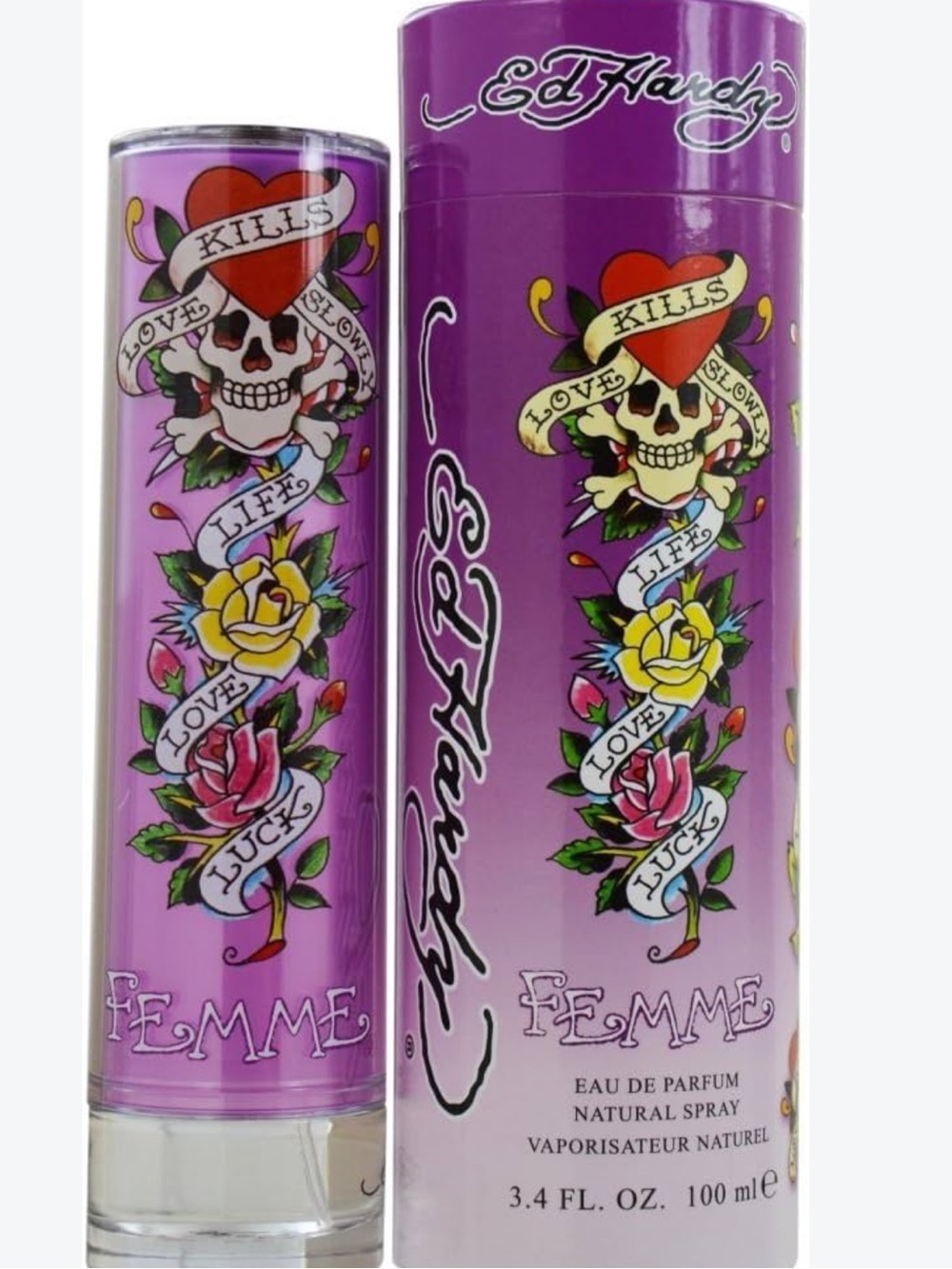 Ed Hardy Femme 3.4 Fl OZ Y2K LIFE, LOVE, LUCK